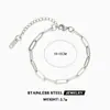 Moda europea y americana estilo simple pulsera de cadena larga cruzada personalidad de dama hip hop nicho pulsera de acero inoxidable venta al por mayor