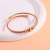 Pulseira Aberta de Fio de Aço com Design Minimalista Transfronteiriço, Estilo Europeu e Americano da Moda, Presente Versátil para Melhor Amiga, Pulseira de Aço Titânio com Contas Redondas Não Desbota