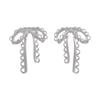 Pendientes de lazo hueco de plata para mujer, aretes de alta gama de nicho de verano, nuevos aretes con diseño de explosiones 2024