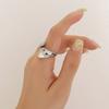 Marca anillos estilo francés simple geométrico abolladura anillo liso acero de titanio oro de 18k anillo para el dedo índice anillo