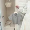 Ropa de punto estilo academia para niñas coreanas, Ropa fina de verano de manga corta para bebés y niños pequeños, Elegante camiseta top con cuello polo