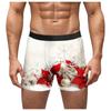 Explosões de Natal transfronteiriças Europa e Estados Unidos impressão digital 3D shorts de cueca masculina seda de leite cintura alta elástica boxers