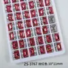 Arte de unhas com cubo de açúcar brilhante sem base, produto acabado, decorações coloridas retangulares de ângulo reto feitas à mão em cristal para unhas de bala de gelo