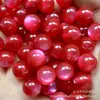 Cuentas de Resina Dorada Cielo Estrellado Ojo de Gato Resina Perla Ojo de Gato Agujero Recto Cuentas Redondas Cuentas para Manualidades Cuentas Sueltas Cadena para Teléfono Móvil Joyería