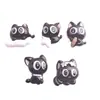 Presilhas de Cabelo de Resina Cartoon Pretas Pequenas para DIY, Acessórios para Sapatos, Contas Tchecas, Materiais para Joias Atacado