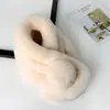 Cachecol de Pelo Sintético de Coelho para Outono e Inverno, Estilo Coreano Versátil Moda Gola Grossa de Pelo, Aquecedor de Pescoço com Bola Grande de Pelo Quente, Atacado em Estoque