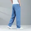 Jeans de Tencel Xintang de Guangzhou para Hombre, Nuevo Estilo Otoño, Pantalones Rectos Sueltos Azul Claro, Pantalones de Seda Helada para Hombre, Súper Nuevos