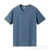 Nuevo Modelo 2025 Camiseta de Manga Corta 180g de Algodón Puro de Xinjiang para Mujer, Cuello Redondo, Corte Holgado, Color Sólido, Casual de Verano, Hombro Normal, Manga Media para Hombre