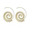 1 Par de Pendientes Asimétricos Retro con Patrón Bohemio, Espiral Hueca, Forma de Engranaje en Espiral, Joyería para Orejas al por Mayor