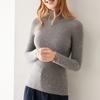 Suéter de Cashmere Leve 100% de Peça Única sem Costura com Gola Alta para Mulheres, Ajuste Slim Camada Base Pronta para Usar, Suéter 100% Cashmere para Mulheres