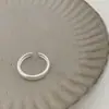 Anillo de Plata de Ley S925 Estilo Simple para Mujer, No se Desvanece, Lujo Accesible, Versátil, de Nicho, Gama Alta, Joyería de Mano Nueva Abierta