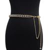 Cinto Novo Feminino Transfronteiriço Decoração Casual Corrente de Metal com Pedras Strass Embutidas Corrente de Cintura com Saia Estoque Pronto Atacado