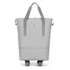 Nova Bolsa de Viagem com Padrão de Diamante, Bolsa de Armazenamento para Maternidade, Rodas Multidirecionais, Separação Seca e Úmida, Mala Expansível, Bolsa Grande para Academia