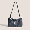 Bolsa Transversal Geométrica Romboidal Versátil para o Dia a Dia Bolsa com Cordão Bolsa de Mão Feminina Bolsa Saco Bolsa de Ombro Único Bolsa de Axila Bolsa Tofu