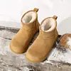 Botas de neve femininas, sapatos acolchoados de algodão, botinhas femininas que aumentam a altura, forradas com fleece, novo estilo de inverno, versáteis, com sola macia, antiderrapantes, 2026, quentes, com sola grossa