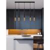 Lámpara de araña pequeña de barril largo con barra dorada negra LED, estilo nórdico, para mesa de comedor, recepción de hotel, cilíndrica, decorativa, de una sola línea, foco colgante.