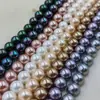 Perlas de Concha de Colores de Alto Brillo con Recubrimiento, Perlas de Imitación Swarovski de Alto Brillo, Perlas Edison, Cuentas Redondas para Manualidades de Bisutería