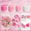 Paquete de Materiales para Ramo de Palitos Retorcidos Hecho a Mano DIY Preescolar Hecho a Mano Palitos Retorcidos de Color Mixto Tiras de Lana de Colores Macarrón
