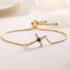 Collar con colgante de cruz de circonita bañado en cobre y oro de 18 quilates de Aogu, pulsera femenina con personalidad de nicho, ideal para combinar con todo.