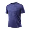 Nueva Camiseta de Verano para Hombre con Bloques de Color Estampado de Peces Manga Corta Seda de Hielo Secado Rápido Cuello Redondo Running Fitness Camiseta Delgada