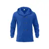 Comércio Exterior Outono e Inverno Masculino Estilo Europeu e Americano Cor Sólida Comprimento Médio Gola Dupla Trench Coat Masculino Casual Gola Lapela com Capuz Casaco