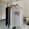 26 Nuevas Camisetas de Verano con Estampado de Letras de Tencel de Manga Larga para Mujer, Sueltas, Finas, Transpirables, Cubre-Ropa, Estilo Perezoso, Camiseta para Aire Acondicionado