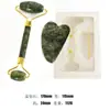 Conjunto de Três Peças Rolo de Jade Natural Placa de Raspagem Dispositivo de Beleza para Massagem Facial Folha de Raspagem Facial Fabricante de Rolo de Xiuyu
