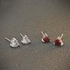 Aretes de plata esterlina s925 Damila para mujer estilo coreano elegantes simples Mini pequeños de corazón con circonita joyería al por mayor