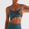 Sujetador de Yoga para Mujer con Tirantes, Adecuado para Correr y Fitness, Alta Elasticidad, Transpirable, Secado Rápido, Camiseta Deportiva sin Mangas con Almohadillas Integradas en el Pecho, Diseño de Espalda Cruzada
