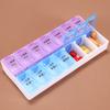Caja de medicamentos de doble fila de 14 compartimentos, caja de medicamentos pequeña portátil, caja de medicamentos para empacar por separado de 7 días, caja de medicamentos de una semana, salida de fábrica