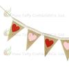 Propuesta Compromiso Decoración Fiesta Día de San Valentín Flor AMOR Encaje de Algodón AMOR Tela Bandera Triangular