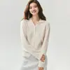 Nueva colección de otoño: Cárdigan de cachemira de alta calidad, suave y cómodo con cuello alto para mujer, un top de punto versátil y que estiliza