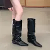 Botas Altas de Punta Fina Chuyuji para Mujer, Botas de Caña Alta Hasta la Rodilla, Nuevas Botas de Otoño/Invierno 2026 para Mujer con Aumento Interno de Altura, Botas Estilo Vaquero para Pantalones