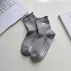 Calcetines de Yoga para Mujer, Calcetines de Pilates hasta la pantorrilla, Calcetines Antideslizantes de Fitness para Mujer, Bordado de Corazón, Calcetines Específicos para Deporte en Suelo, Transfronterizo