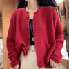 Chaqueta de Punto Cardigan de Manga Larga con Cuello Redondo para Mujer, Nueva Colección Primavera, Estilo Coreano, Holgada y Elegante, Top que Reduce la Edad, de Moda