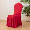Falda plisada Cubierta de silla roja para boda, hotel, banquete, restaurante, cubierta de silla universal con dobladillo de falda elástico engrosado