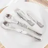Cuchara de acero inoxidable 304 cuchillo, tenedor y cuchara plegables con 80% de descuento juego de cubiertos plegables portátiles para picnic al aire libre