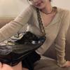 BUSCO un suéter de punto para mujer estilo coreano con cuello polo abotonado, adecuado para otoño, de corte ajustado y textura acanalada