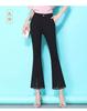 Pantalones microacampanados para mujer primavera y otoño 2022 nuevos ajustados de nueve cuartos elásticos talla grande pantalones casuales negros para niños