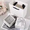 Caja de Regalo para Joyería Juego Seis Rosas Ventana Metal Cielo y Tierra Tapa Tanabata Flor Eterna Colgante Anillo Caja de Empaque