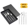 Amazon cross-border 304 aço inoxidável utensílios de mesa 4/5 peças terno cabo de bambu 5 peças principais comida ocidental faca, garfo e colher terno