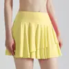 Falda Corta Deportiva Cd para Mujer Vacaciones de Verano Conjunto de Dos Piezas Ropa Exterior Anti-Exposición Running Fitness Tenis Bádminton Falda de Yoga Plisada