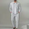 Traje de Chaqueta Cardigan Holgado de Punto Waffle con Bolsillo con Cremallera y Solapa para Hombre Primavera y Otoño 2026