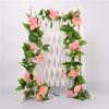 Simulación de vid de rosa, flor falsa de plástico, vid de hoja verde, planta de flor, vid de boda, decoración del hogar, vid de flores al por mayor