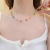 Cadena para clavícula de color dopamina de verano atmósfera dulce sensación collar blanco destellante cadena de hilo de pescar para el cuello cadena para clavícula de nicho