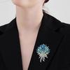 Broche de trigo de cristal de alta gama con temperamento francés europeo y americano, elegante accesorio de ropa de abrigo con ramillete de alta gama para mujer