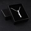 Colgante de columna retorcida de acero de titanio estilo coreano para hombre y mujer, collar de moda elegante, colgante largo para suéter de personalidad simple, joyería