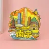 Ímãs de Geladeira de Guangxi, Lembranças de Madeira Culturais e Criativas com Tema de Cidade, Ímãs de Geladeira Turísticos das Cidades de Guilin, Liuzhou, Nanning