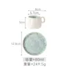 Juego de taza y platillo de café de cerámica, juego de tazas de té de la tarde estilo rústico vintage, taza de alto valor estético, combinación de taza y platillo para el hogar