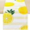 Camino de Mesa de Lino con Estampado de Limones Frescos de Verano Caliente de Amazon Transfronterizo Mantel Decoración de Ambiente para Restaurante Hogar